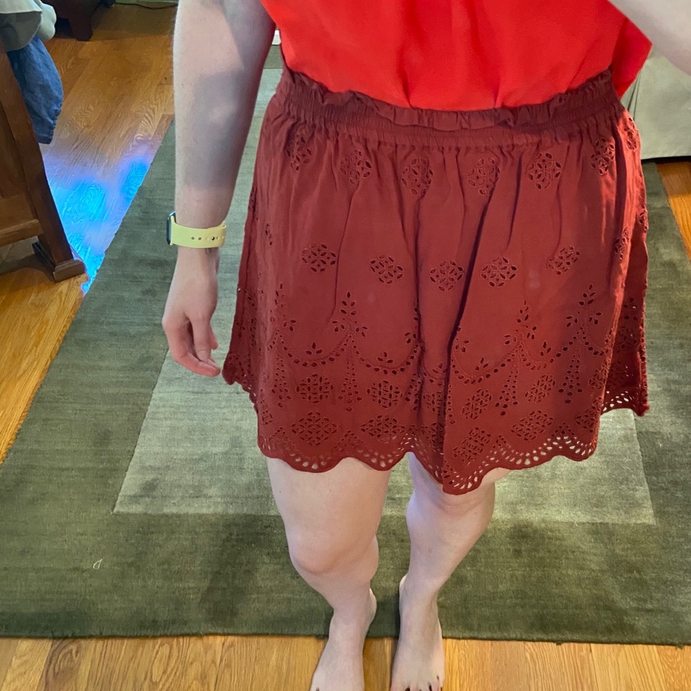 Madewell eyelet mini skirt